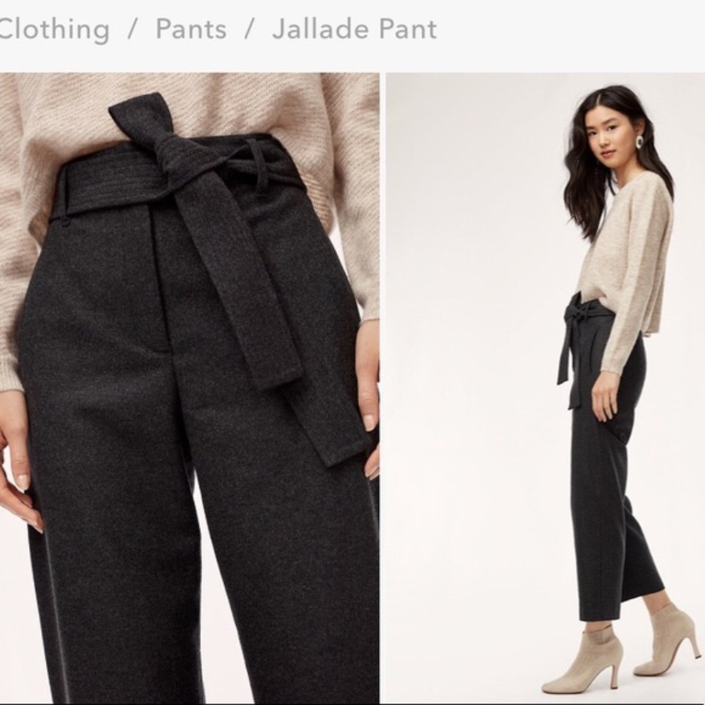 ARITZIA Wilfred Jallade Pants Wool Cashmere NWT Deep Grey 2 4 10 New